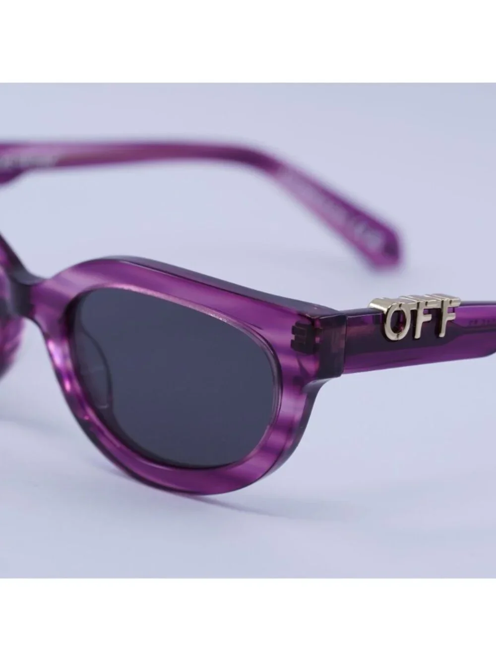 Off-White OERI13D SPARKS 3707 Sunglasses Purple Cat Eye Frame, Grey Lenses